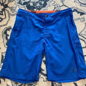 THE NORTH FACE blue swim trunks shorts zipper pocket summer swimming size 32